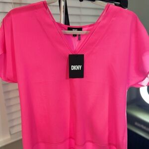 Women’s DKNY hot pink shirt bnwt size s top